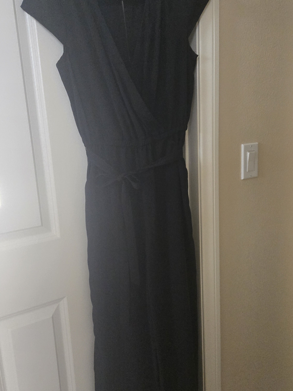 Classic Black Wrap Jumpsuit Dress - Picture 2 of 4